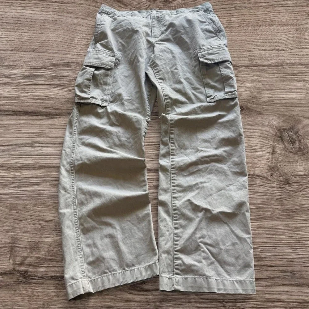 34x30 Tan Baggy Wide Leg Cargo Pants Y2K 2000s Vintage